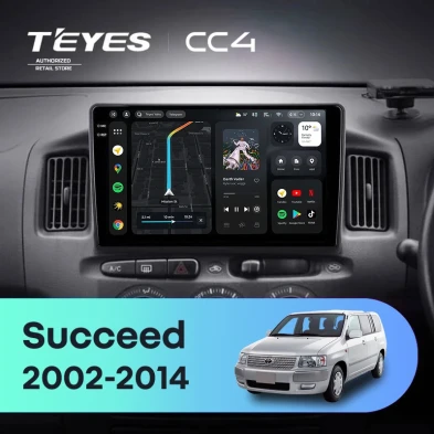 Штатная магнитола Teyes CC4 8/128 Toyota Succeed (2002-2014) Правый руль