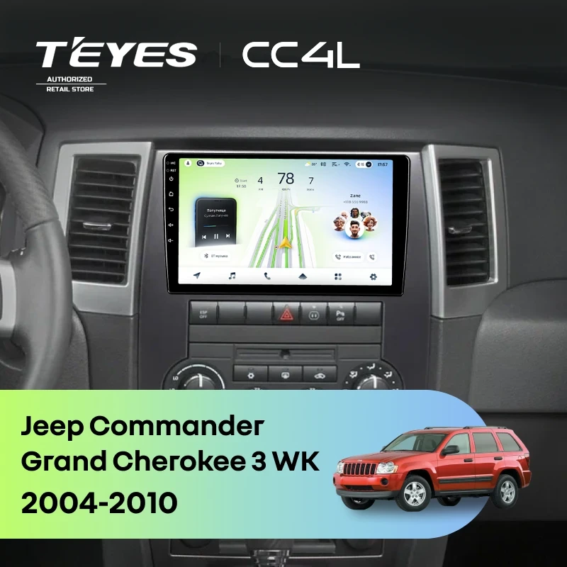 Штатная магнитола Teyes CC4L 4/64 Jeep Grand Cherokee 3 WK (2004-2010)