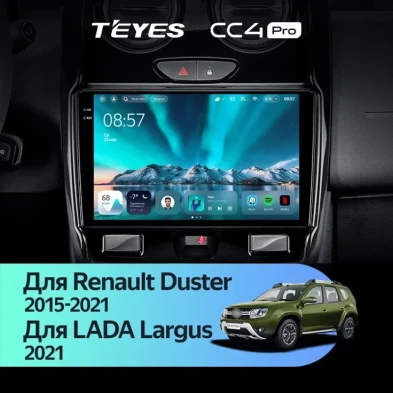 Штатная магнитола Teyes CC4 Pro 12/256 Lada Largus 2021+ F1