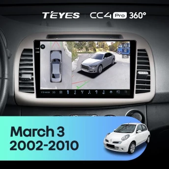 Штатная магнитола Teyes CC4 Pro 360 12/256 Nissan March 3 K12 (2002-2010)