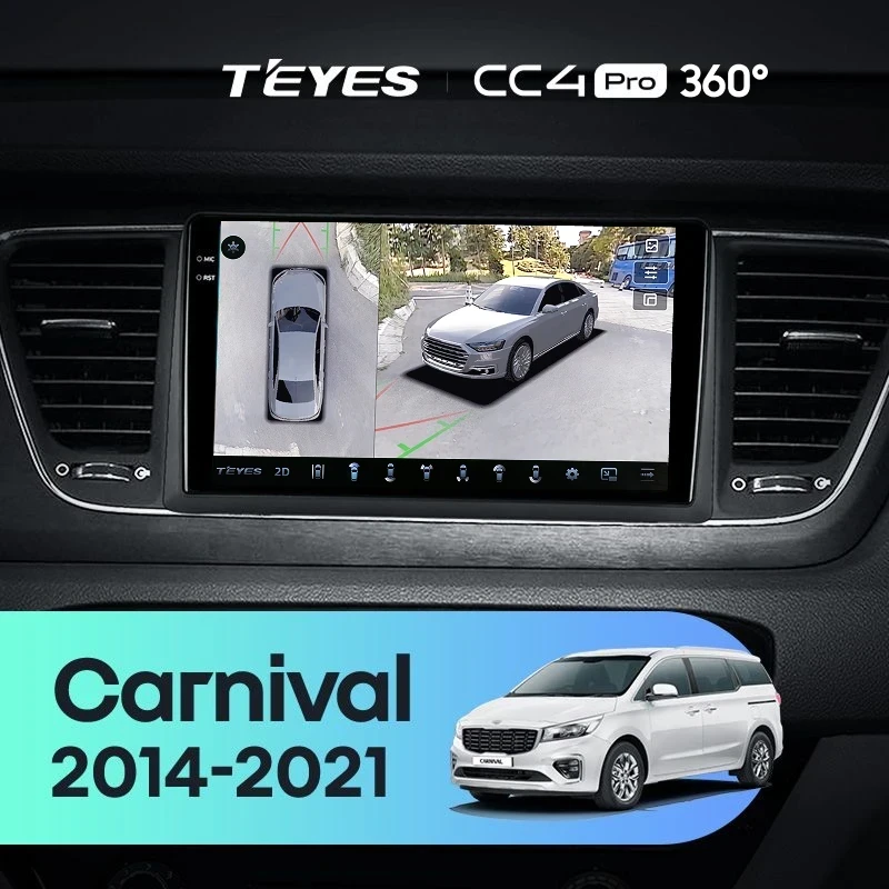 Штатная магнитола Teyes CC4 Pro 360 8/128 Kia Carnival 3 YP (2014-2021) F2 Тип-B