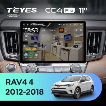 Штатная магнитола Teyes CC4 Pro 12/256 Toyota RAV4 4 XA40 5 XA50 (2012-2018) (11")