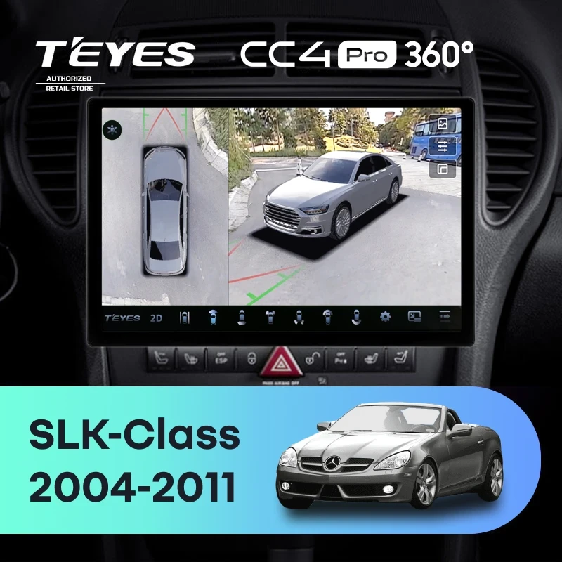 Штатная магнитола Teyes CC4 Pro 360 12/256 Mercedes-Benz SLK-Class R171 (2004-2011) (13")