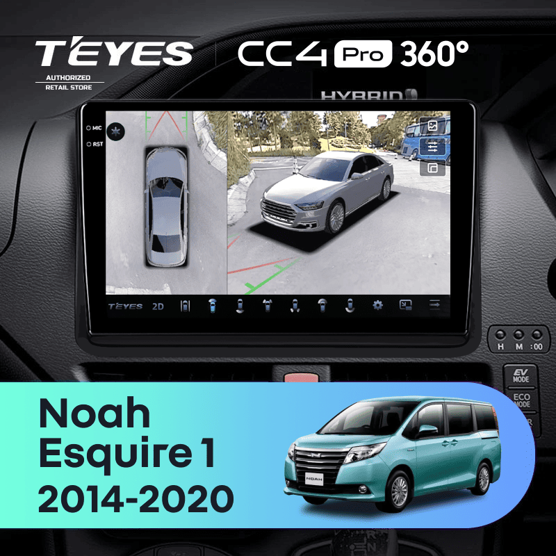 Штатная магнитола Teyes CC4 Pro 360 8/128 Toyota Esquire 1 (2014-2020) F2 Правый руль