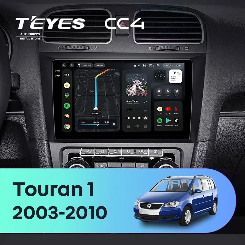 Штатная магнитола Teyes CC4 8/128 Volkswagen Touran 1 (2003-2010)