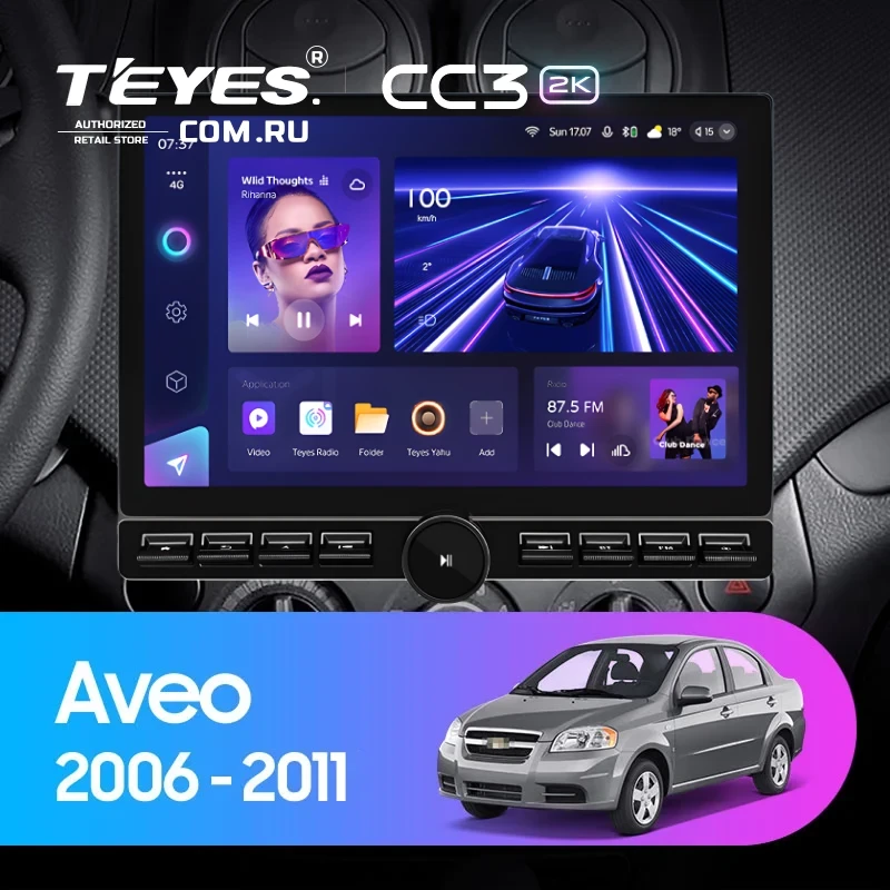 Штатная магнитола Teyes CC3 2K 6/128 Chevrolet Aveo (2006-2011) (13" с кнопками)
