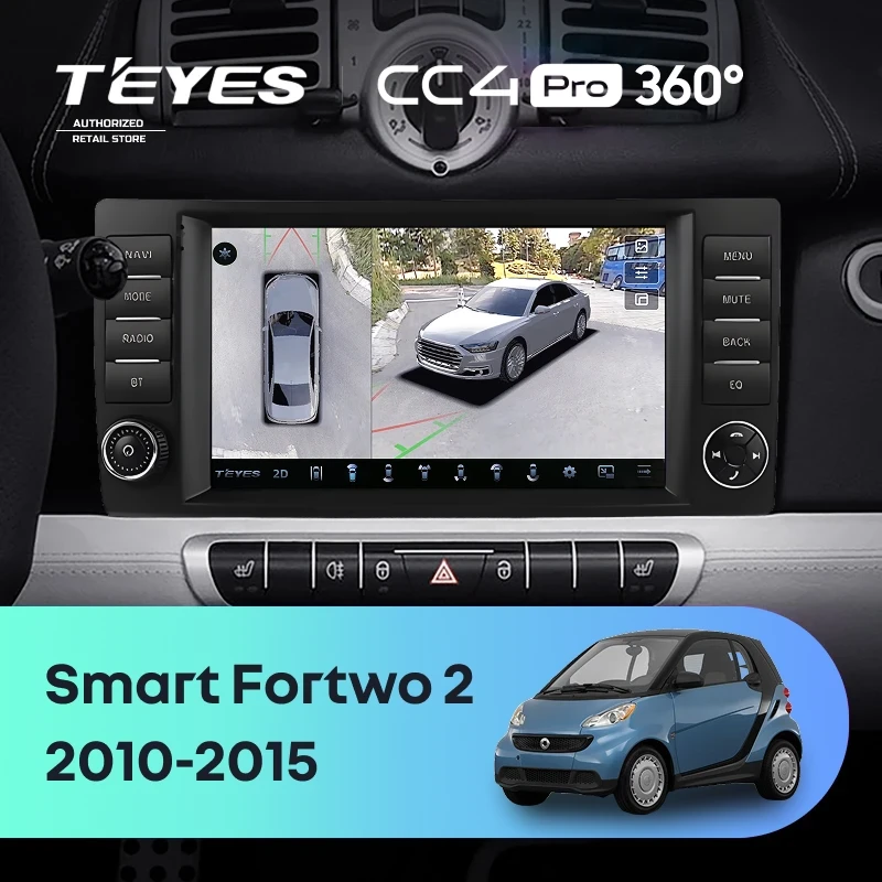Штатная магнитола Teyes CC4 Pro 360 8/128 Mercedes-Benz Smart Fortwo 2 (2010-2015) F2