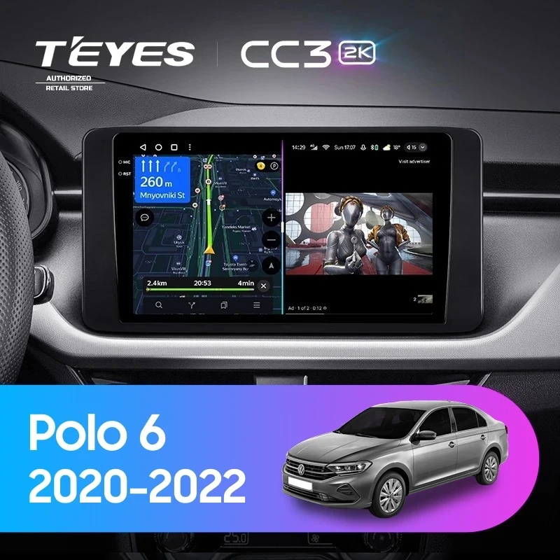 Штатная магнитола Teyes CC3 2K 6/128 Volkswagen Polo 6 (2020-2022)