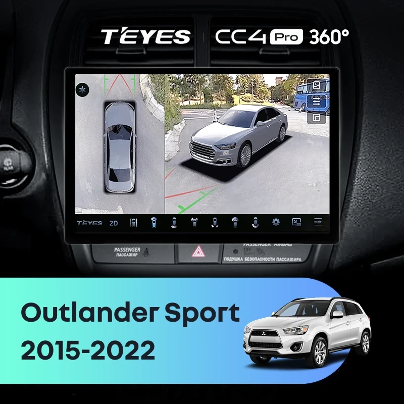 Штатная магнитола Teyes CC4 Pro 360 8/128 Mitsubishi Outlander Sport (2015-2026) Тип-A (13")