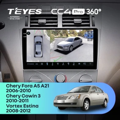 Штатная магнитола Teyes CC4 Pro 360 8/128 Chery Fora A5 A21 (2006-2010)