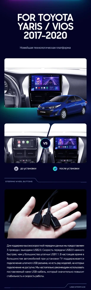 Штатная магнитола Teyes CC3 2K 4/64 Toyota Yaris (2017-2020) F1