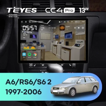 Штатная магнитола Teyes CC4 Pro 8/128 Audi S6 2 (1999-2004) (13")