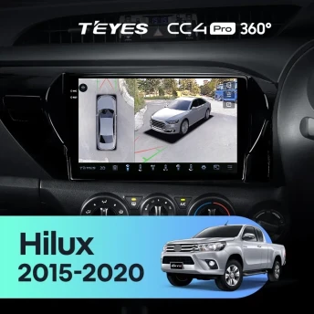 Штатная магнитола Teyes CC4 Pro 360 8/128 Toyota Hilux Pick Up AN120 (2015-2020) Правый руль