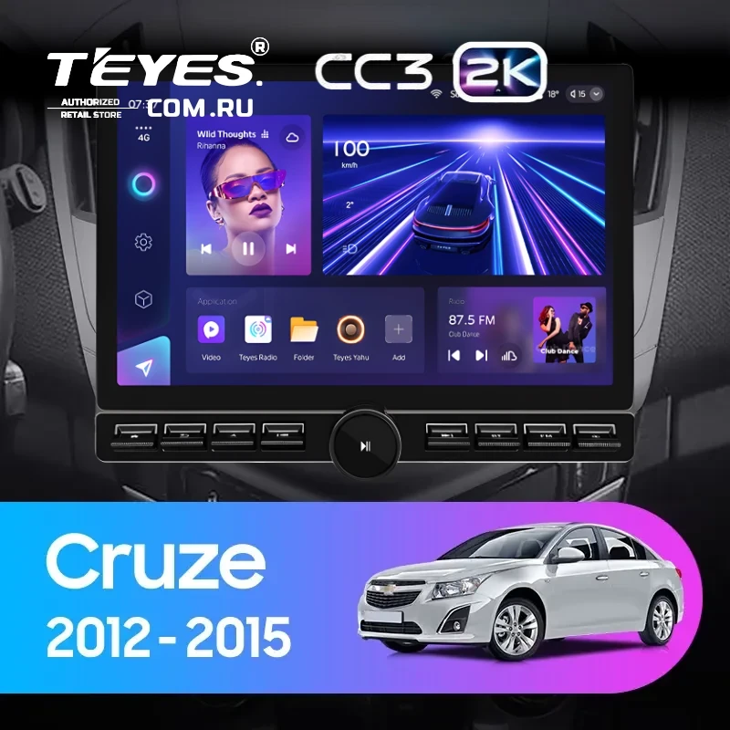 Штатная магнитола Teyes CC3 2K 6/128 Chevrolet Cruze J300 (2008-2014) (13" с кнопками)