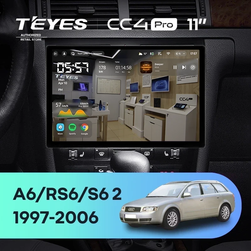 Штатная магнитола Teyes CC4 Pro 12/256 Audi RS6 1 (2002-2006) (11")