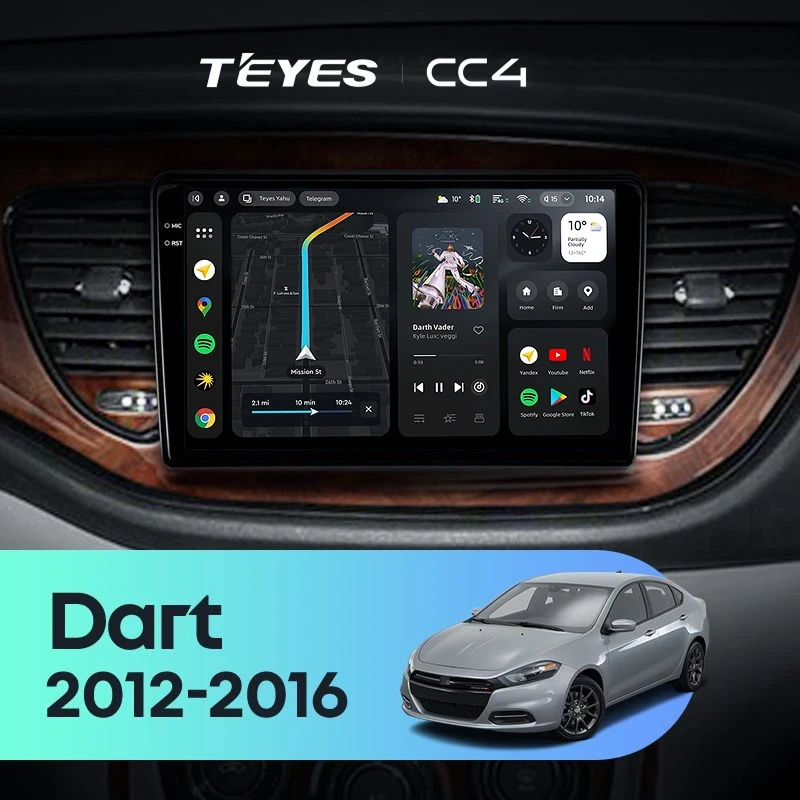 Штатная магнитола Teyes CC4 6/64 Dodge Dart (2012-2016)
