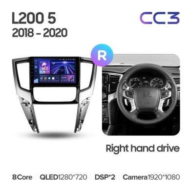 Штатная магнитола Teyes CC3L 4/64 Mitsubishi L200 5 (2018-2020) F2 Правый руль