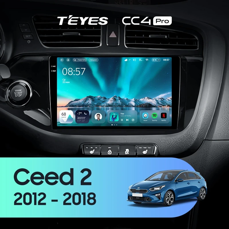Штатная магнитола Teyes CC4 Pro 8/128 Kia Ceed 2 JD (2012-2018)