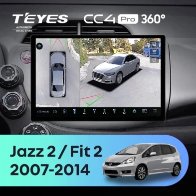 Штатная магнитола Teyes CC4 Pro 360 8/128 Honda Jazz 2 (2007-2014) (13")