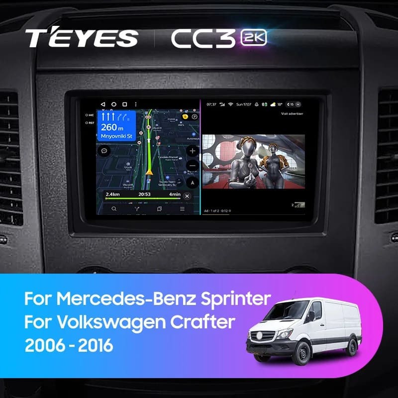 Штатная магнитола Teyes CC3 2K 360 6/128 Mercedes-Benz Sprinter (2006-2016) F2