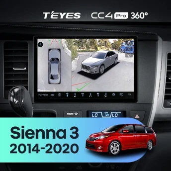 Штатная магнитола Teyes CC4 Pro 360 8/128 Toyota Sienna 3 XL30 (2014-2020) (11")