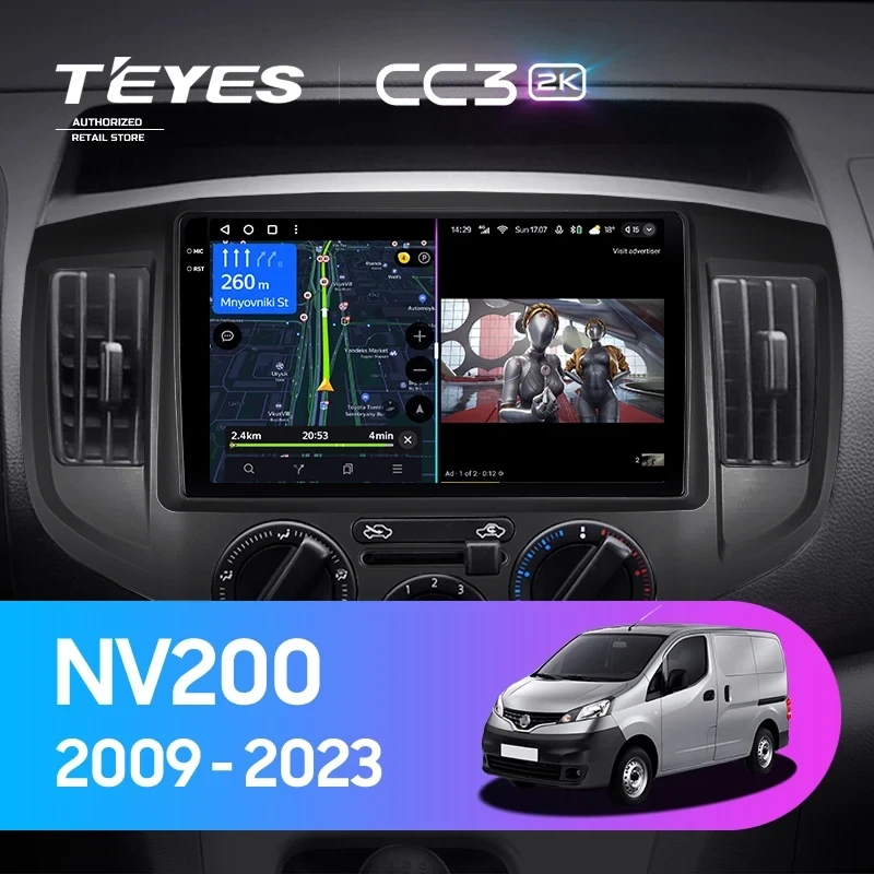 Штатная магнитола Teyes CC3 2K 4/64 Nissan NV200 M20 (2009-2023) F2