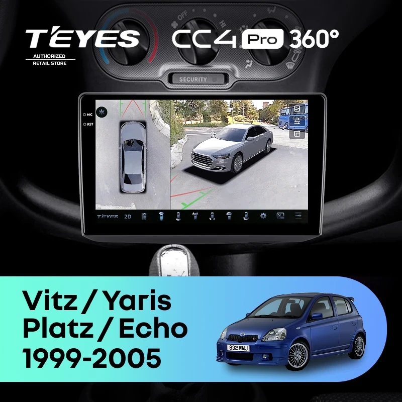 Штатная магнитола Teyes CC4 Pro 360 12/256 Toyota Yaris (1999-2005) F1