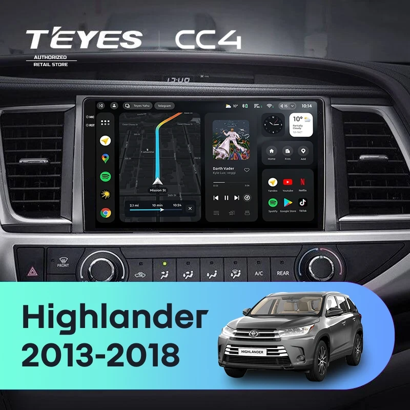 Штатная магнитола Teyes CC4 6/64 Toyota Highlander 3 XU50 (2013-2018)