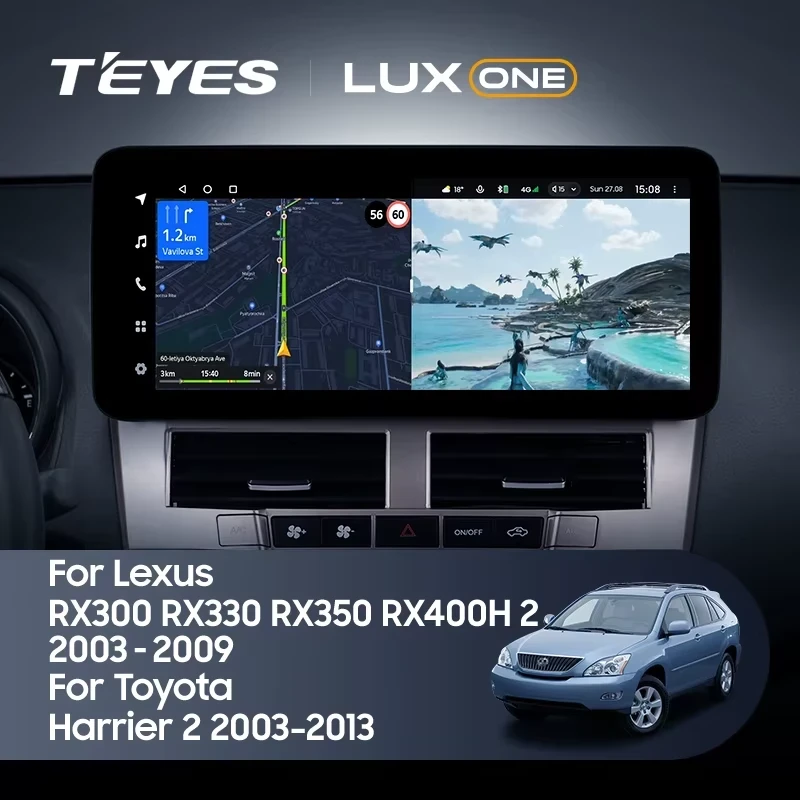 Штатная магнитола Teyes LUX ONE 4/64 Toyota Harrier XU30 (2003-2013) Тип-A