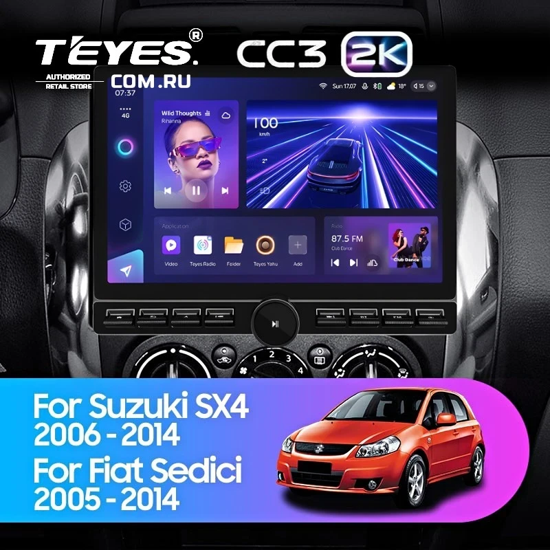 Штатная магнитола Teyes CC3 2K 6/128 Suzuki SX4 1 (2006-2014) (13" с кнопками)
