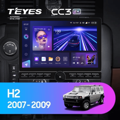 Штатная магнитола Teyes CC3 2K 6/128 Hummer H2 E85 (2007-2009) F2 (13" с кнопками)